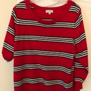 Joseph A red/black/white stripe XL top